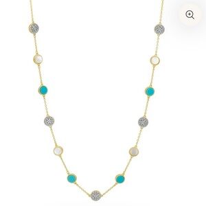 FREIDA ROTHMAN COASTAL DISC NECKLACE 14k GOLD AND RHODIUM NWOT